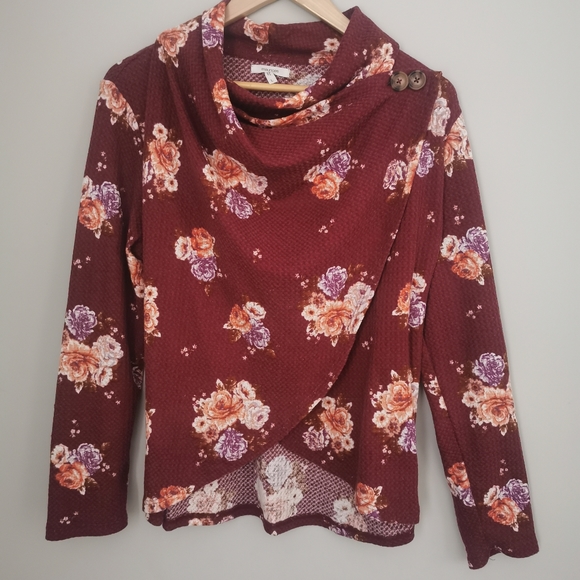 BNWT Red floral asymmetrical cardigan - Picture 4 of 5